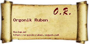 Orgonik Ruben névjegykártya
